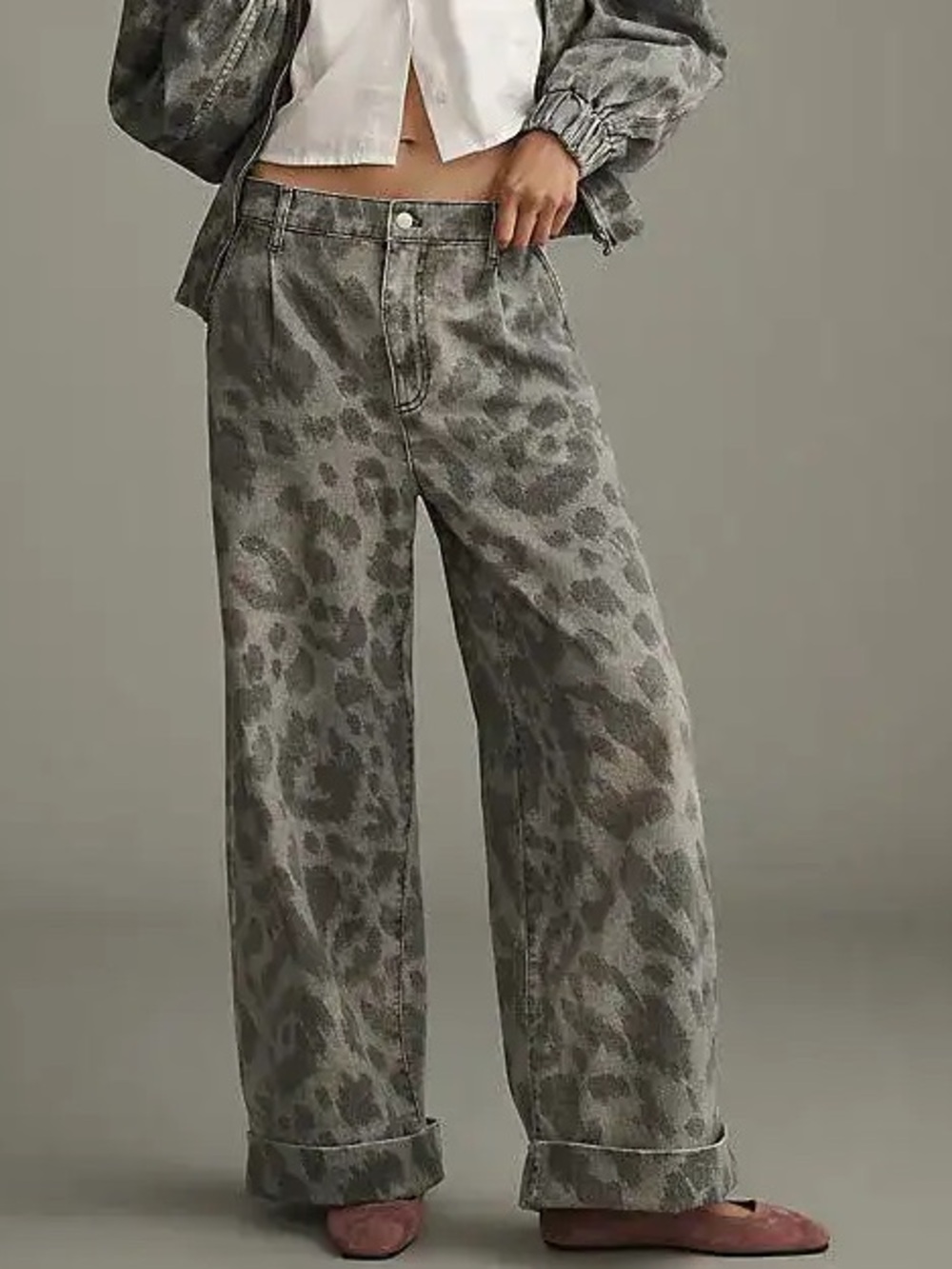 Pilcro Leon Double Hem High-Rise Wide-Leg Cuffed Jeans 27P